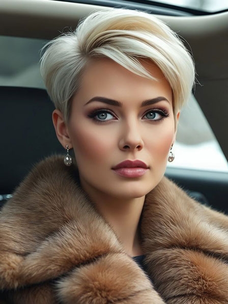 Blonde Short 100% Human Hair Layered Wigs