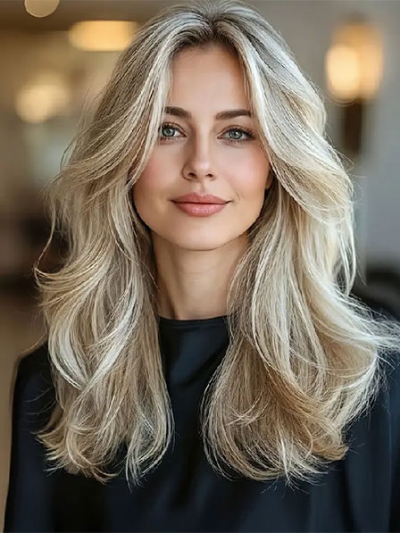 Luxurious 100% Human Hair Ombre Color Wavy Wigs