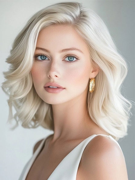 Women Chic Layered Cut Real Human Hair Wigs