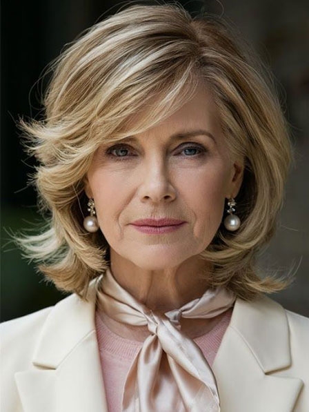 Ombre Color Side Part Bob Wavy Cut Wigs Human Hair