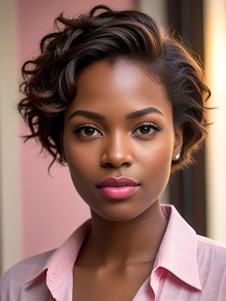 Short Brown Cut Human Hair Wigs For Black Women