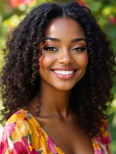 Long 100% Human Hair Afro Curly Women Wigs