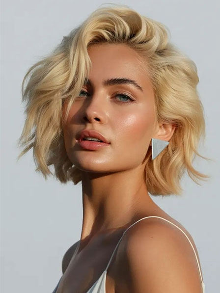 Cool Blonde Chin Length Human Hair Wigs New Arrival