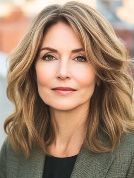 Ombre Color Real Hair Wigs For Women Over 40