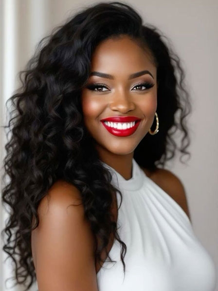 Layered Long Curly Wigs In 100% Human Hair for Black Women