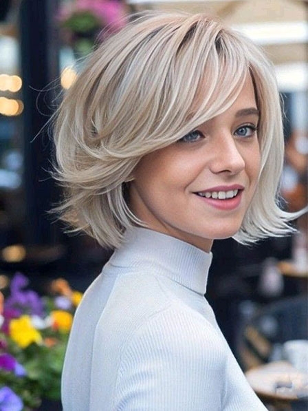 Women Fashion Straigth Human Hair Bob Wigs