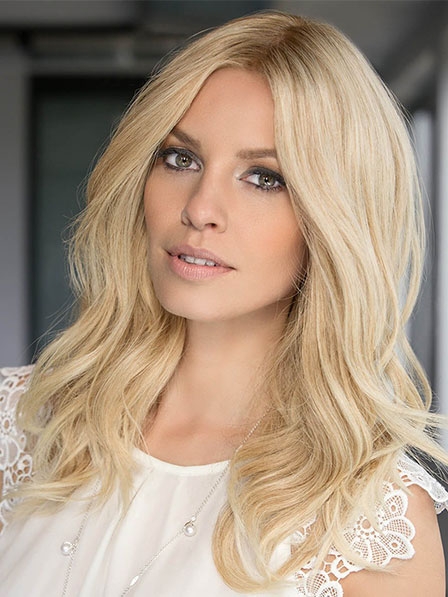 100% Human Hair Medium Blonde Wavy Cut Wigs