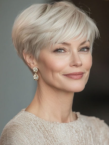 Women's Short Straight Blonde Human Hair Wigs