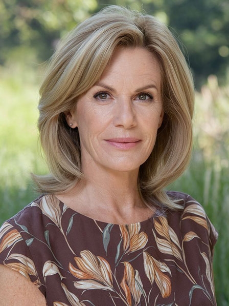 Layered Light Brown Human Hair Wigs For Women Over 40