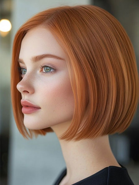 Human Hair Chin Length Women Bob Wigs