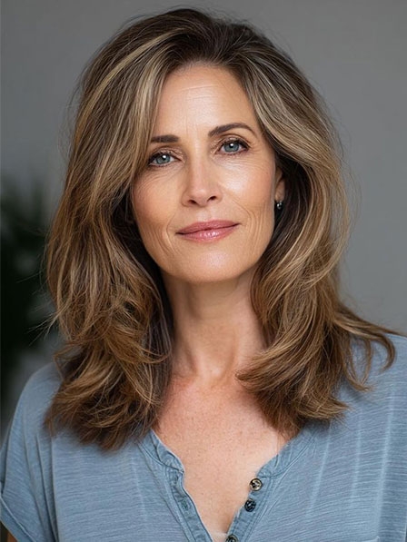 Fashion 100% Human Hair Long Wavy Women Wigs