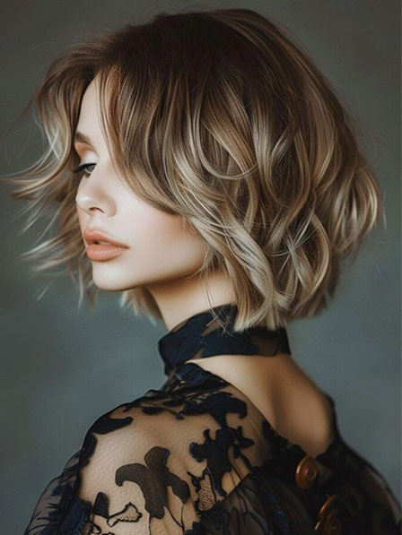 Fashion Ladies Layered Human Hair Wigs