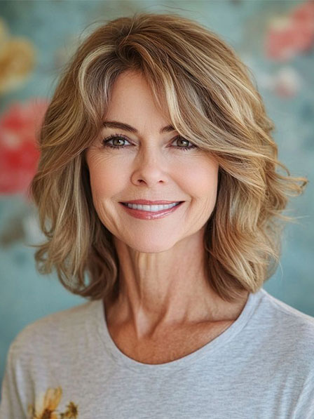 Blonde Classic Real Hair Wigs for Women Over 40