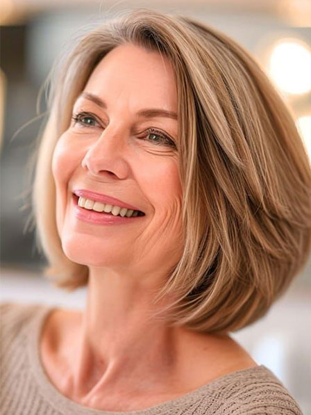 Fashion Ladies Blonde Real Wigs for Women Over 50