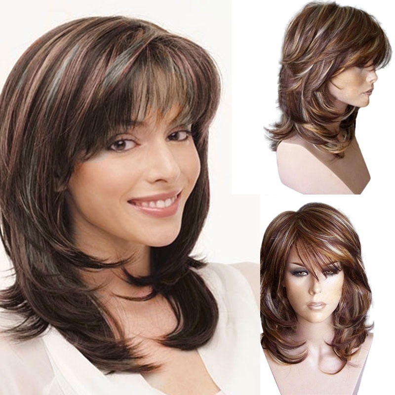 Layered Brown 100% Human Hair Wigs for Women