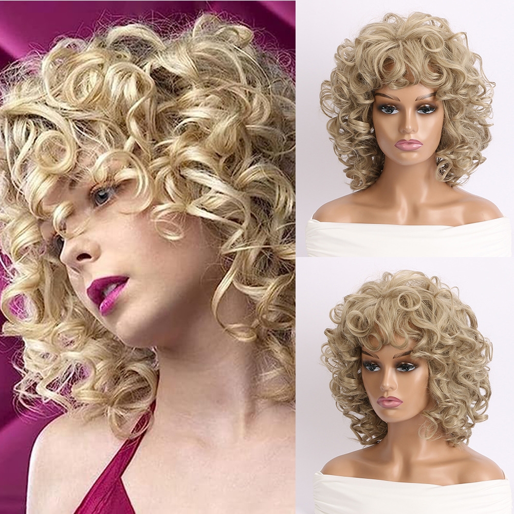 Wigsline Blonde Human Hair Curly Wigs