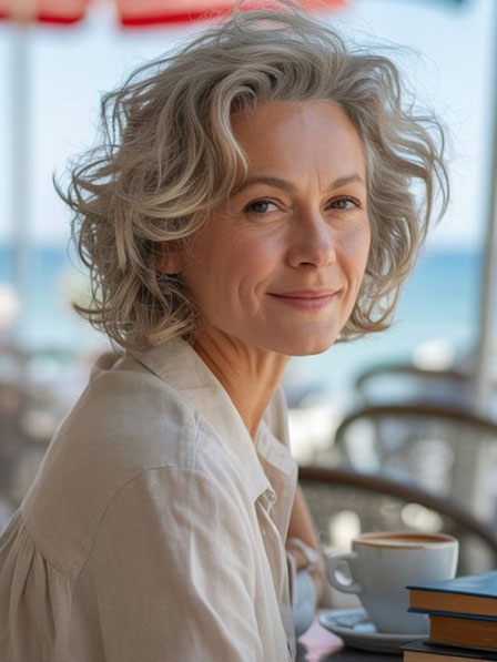 Wavy Human Hair Full Lace Wigs For Women Over 40