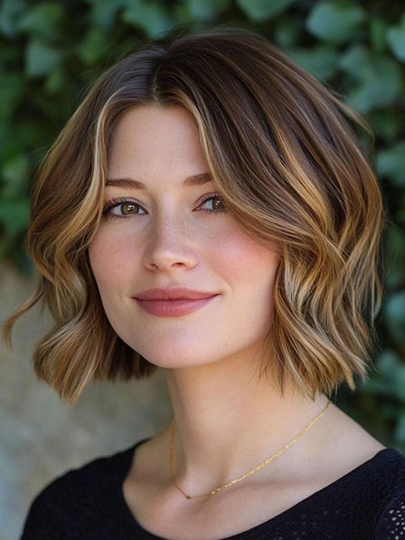 Trendy Chin-length Bob Human Hair Wigs Popular Style