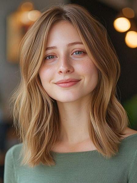 Trendy Women's Human Hair Brown Full Lace Wigs