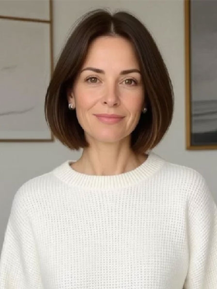 Middle Part Chin Length Lace Human Hair Wigs