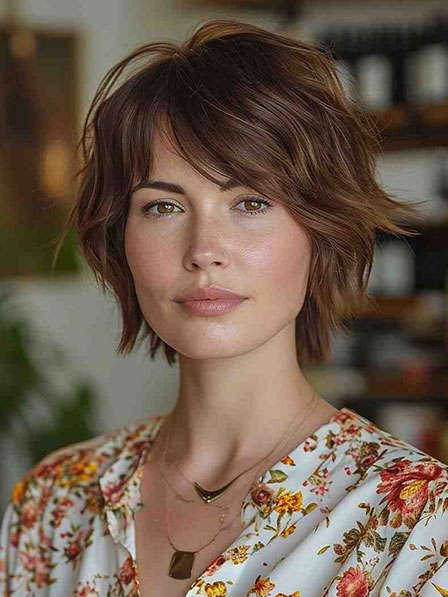 Brown Cute Wavy Full Lace Human Hair Wigs 2026