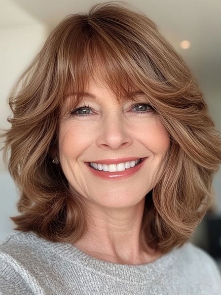 Layered Lace Front Brown Human Hair Wigs UK