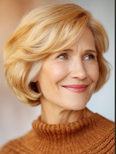 Ladies Lace Front Real Hair Wigs Bob Style