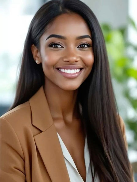 Human Hair Long Straight Wigs Without Bangs