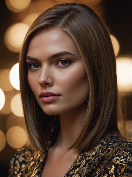 Lace Front Medium Straight Human Hair Wigs Wigsline