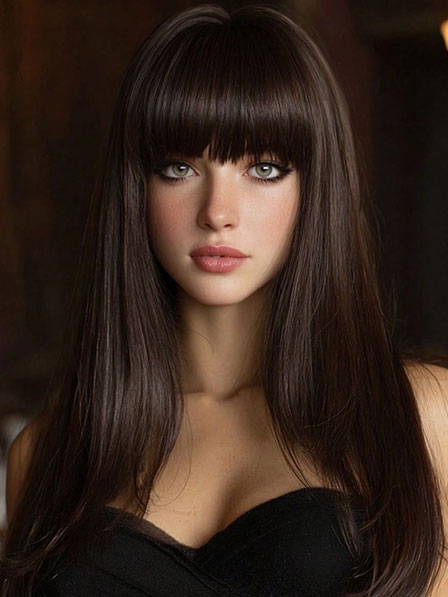 Women's Silky Straight Human Hair Wigs Lace Front