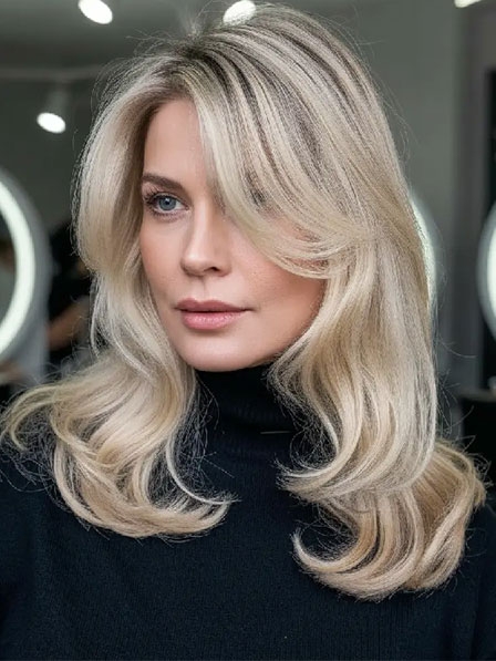 Long Natural Wavy Blonde Human Hair Lace Front Wigs