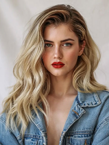 Fabulous Blonde Wavy Long Human Hair Wigs