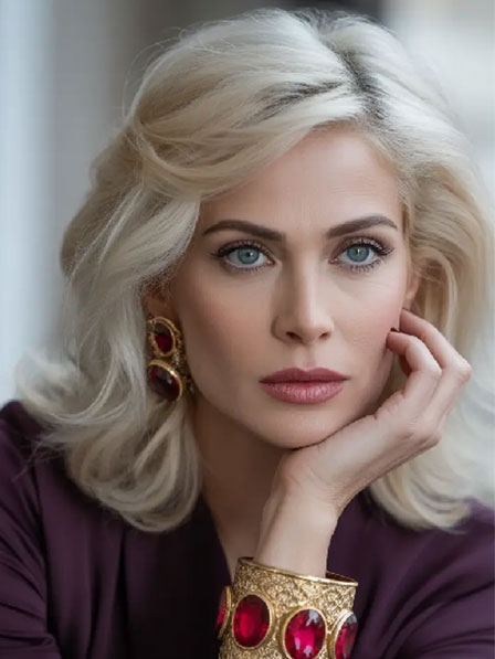 Lace Front Blonde Wavy Real Hair Wigs for Ladies