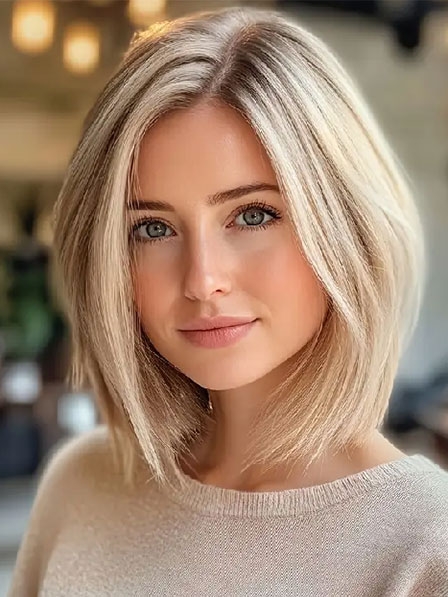 Soft Girl's Straight Bob Haitstyle Human Hair Wigs