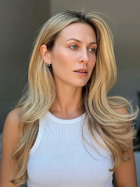 New Long Soft Layers Lace Front Human Hair Wigs