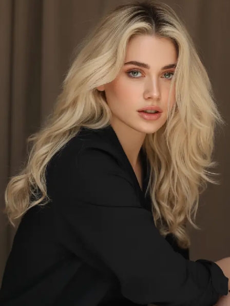 Beautiful Wavy Middle Part Human Hair Wigs Lace Front