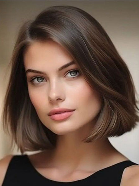 Brown Glueless Human Hair Bob Wigs