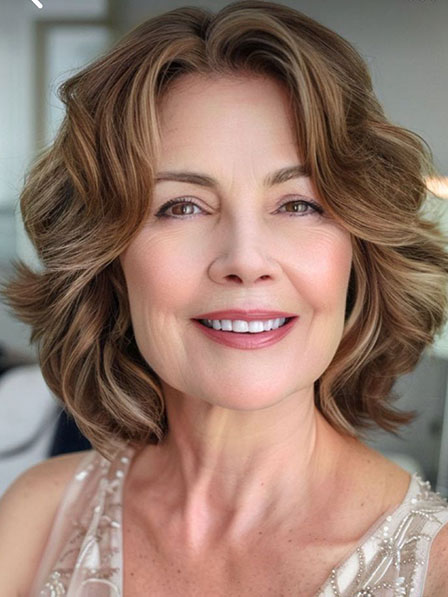 Mid Length Brown Human Hair Wigs