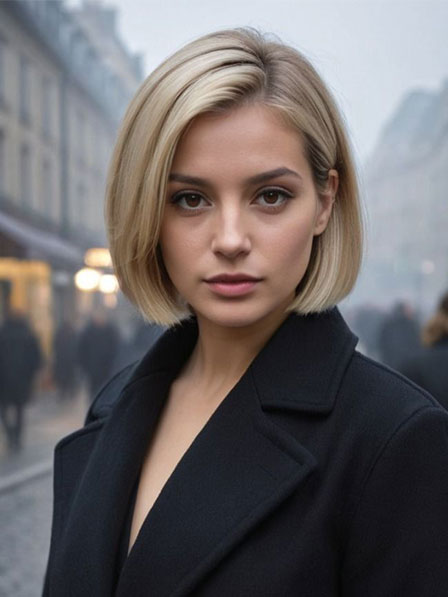 Chin Length Blonde Lace Front Human Hair Wigs