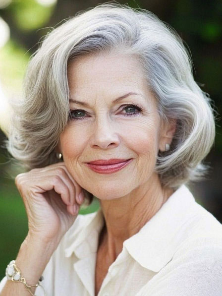 Modern Wavy Grey Human Hair Lace Front Wigs