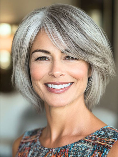 Grey Human Hair Wigs Lace Front