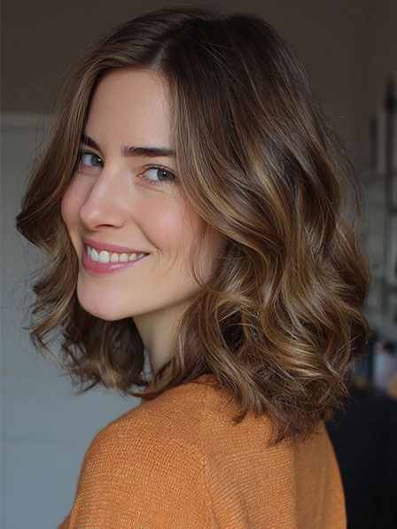 Human Hair Wavy Lace Front Mono Top Women Wigs