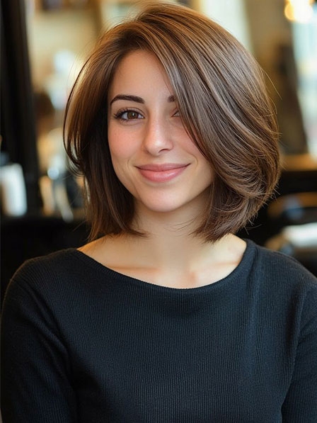 Women Human Hair Lace Front Mono Top Bob Wigs