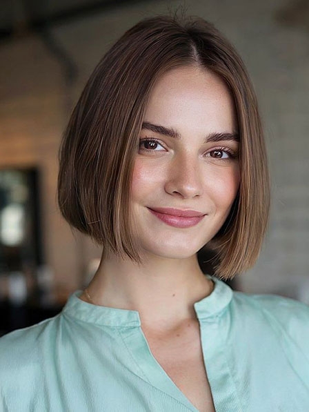 Chin Length Bob 100% Human Hair Monofilament Wigs