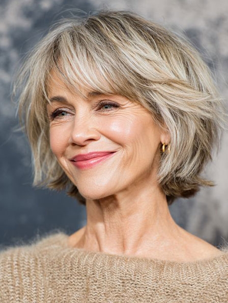 Chin Length Layered Cut Real Hair Lace Front Wigs