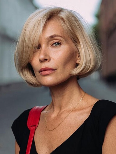 New Blonde Lace Front Monofilament Remy Hair Bob Wigs