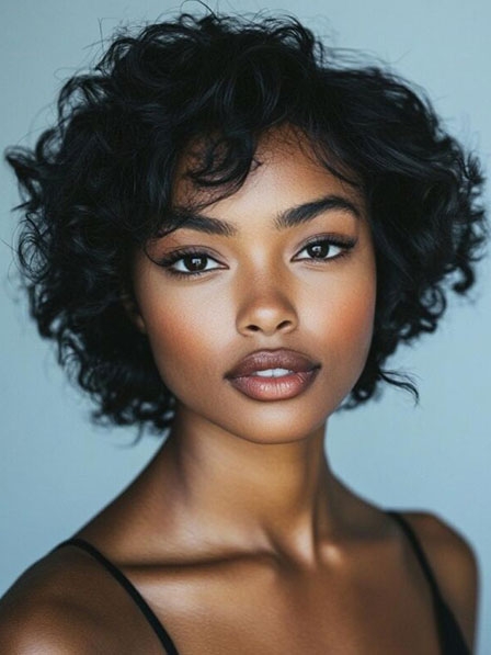 Black Women's Wavy Soft 100% Human Hair Lace Front Wigs