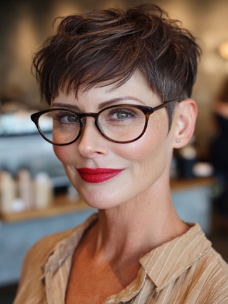Pixie Cut Human Hair Lace Front Monofilament Wigs
