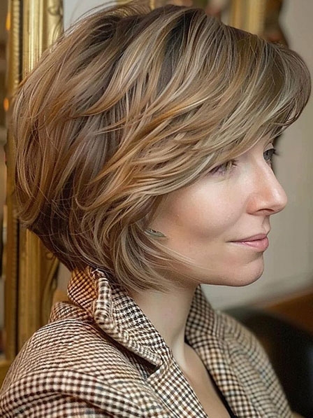Short Length Bob 100% Human Hair Wigs With Bangs