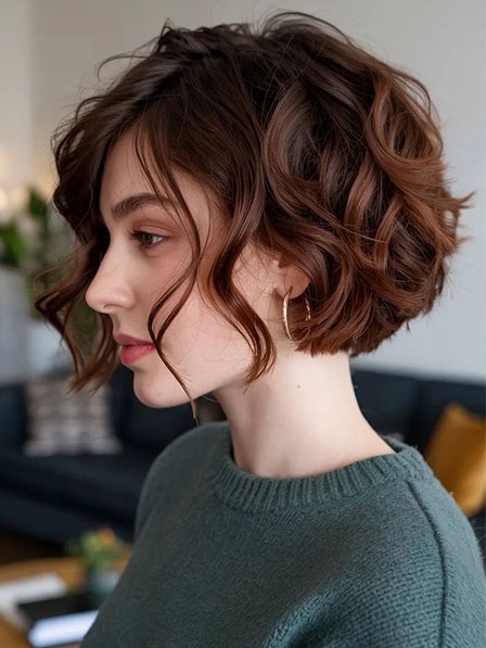 Real Human Hair Short Wavy Lace Front Mono Top Wigs